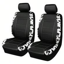 Cow Pattern Car Seat Cover Front Pairs Cover PVC Seat Cushion Airbag Compatible Universal Fit Auto Accessories,Car Seat Cover Full Set - one-size - View 13