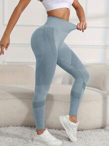 4 条装透气高腰提臀健身紧身裤，收腹跑步运动紧身瑜伽裤，女士运动服 - 彩色 - 查看 4