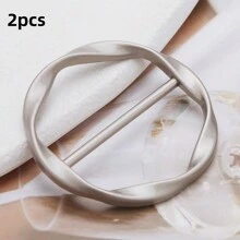 2 piezas/5 piezas Anillo de clip de bufanda de seda Clip de corbata para camiseta de mujer Clip de metal de moda Clip de anillo de prenda Clip de empaquetado de anillo