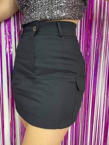 Women's Twill Cargo Skirt - 黑色 - 查看 2