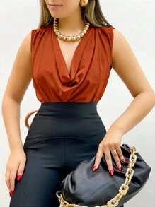 Boba Moda 2024 Women's Suplex Tank Top With Wide Strap - Burnt Orange - View 1