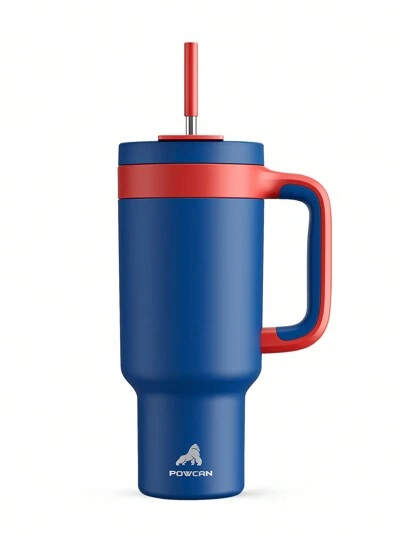 كوب سفر عازل من الفولاذ المقاوم للصدأ سعة 40 أونصة، غطاء مزدوج للشرب والقش، مانع للتسرب، آمن للغسل في غسالة الأطباق، يحافظ على البرودة لمدة 34 ساعة، يناسب حوامل أكواب السيارة