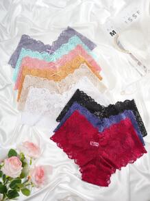 9pcs/Pack Women Lace Panties - Multicolor - View 5