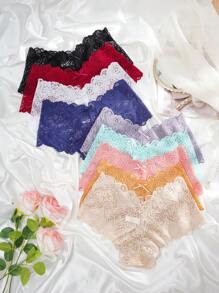 9pcs/Pack Women Lace Panties - Multicolor - View 4