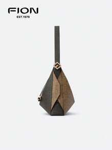 FION Stacked Shoulder Bag Tote Bag In Signature Canvas Soft Leather Hobo Bag For Women Shopping Daily Work Commuter Bag With Top Zip Closure,Black - Black - View 9