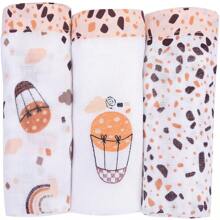 Embroidered Cloth Diaper With Hem And Hem Printed Loupiot Cappadocia Kit 3 Units - Beige - View 1