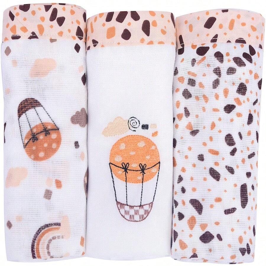 Embroidered Cloth Diaper With Hem And Hem Printed Loupiot Cappadocia Kit 3 Units - Beige - View 1