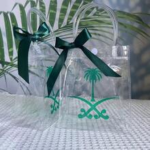 5pcs Happy Saudi National Day Arabia Emblem Flag Transparent Gift Bags Jordanian JEDDAH Prince Mohammed Arabian Tote Bag PVC Waterproof Transparent  Companion Gift Candy Bag - Transparent Bag - View 4