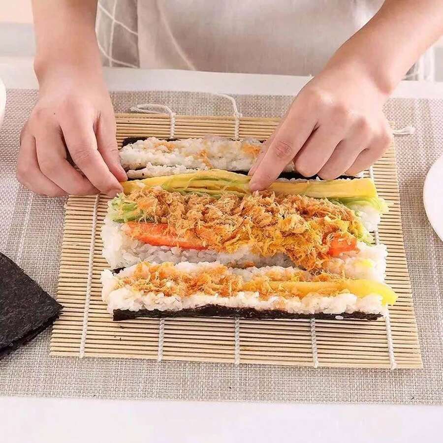1 件寿司卷帘，竹寿司工具，寿司模具，寿司卷帘，海藻卷竹帘，手卷寿司模具，寿司卷帘 - 彩色 - 查看 1