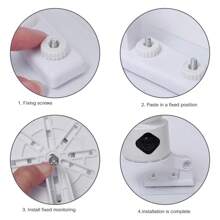 1 szt. Uchwyt monitorujący bez wiercenia do kamery, bezprzewodowy monitor sieciowy, wieszak ścienny, podstawa podtrzymująca kamerę, uchwyt kamery, uchwyt ścienny do kamery monitorującej, śruba klejąca, odpowiedni do domowego biura, uchwyt kamery kopułkowej, monitoring CCTV - Biały - Zobacz 4