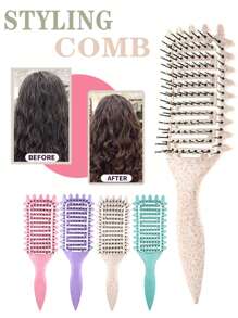 1PC New Curl Defining Vented HairBrush,Shaping & Defining Curls For Women, Curly Hair Styling Brush For Combing And Shaping,Reduce Pulling And Curl Separation For Defined Curls,Back To School,Travel Holiday Essentials,Hair Accessories For Women,Brush,Hair Brushes,Edge Brush,Brush Hair,Hair Comb,Comb Hair,Detangling Brush,Ball Brush,Mini Hair Brush,Hair Brush Set,Wooden Comb,Hair Brush, Brush, Comb, Slick Back Brush, Hairbrush, Edge Brush, Brush Hair, Hair Comb, Hair Brush Set, Comb Hair, Mini Hair Brush, Detangling Brush, Hair Brushes,Hair, Accessories, Hair Products, Hair Tools, Hair Stuff, Hair Care, Curly Hair Brush, Barber, Barber Accessories, Hairdressing Equipment,Hair Brush,Slick Back Brush,Styling Brush,Curly Hair Brush,Edge Brush,Hair Comb,Brush Hair,Hair Brush Set,Comb Hair,Comb For Curls,Detangling Brush,Hair Brush For Women,Hair,Travel,Hair Products,Hair Tools,Hair Stuff,Barber,Barber Accessories,Barbershop,Hairdressing Equipment - Multicolor - View 3