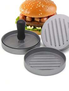 1pc Mini Meat Press, Hamburger Patty Maker, Chicken Burger Patty, Home Burger Bun, Sandwich Maker, Beef Patty, Breakfast Pancake Mold - Grey - View 3