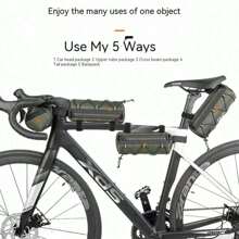 1pc Large Capacity Waterproof Cycling Backpack, Mountain Bike Saddlebag, Rear Pannier, Seat Post Bag, Front Handlebar Pack, Bike Accessory Storage Bag - Black - View 18