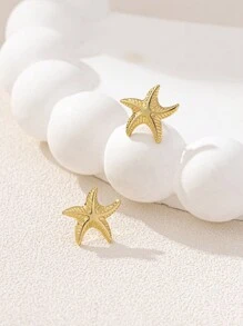 1pair Fashionable Elegant Minimalist Starfish Stud Earrings - Starfish Earrings - View 3