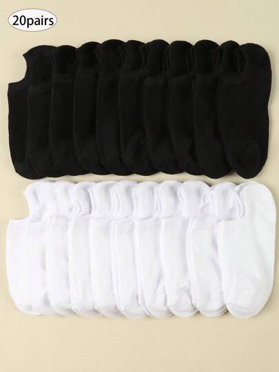 20 Pairs Colorful Women Short Socks, Casual Thin Low Vamp Socks, Summer Short Tube Socks