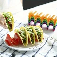 6pcs Plastic Multicolor Wavy Tower Pizza Rack, Pizza Tray, Burrito Stand, Food Stand, Pizza Display Rack - Multicolor - View 3