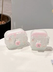 1 件粉色 TPU 可爱 3D 甜甜圈透明外壳带环钩适用于 Apple 耳机 - 彩色 - 查看 5