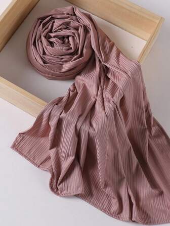 1pc Women's Solid Color Knit Jersey Hijab, Breathable And Soft