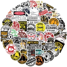 65 piezas Pegatinas de técnico, mecánico, electricista, pegatinas de vinilo impermeables, regalos de dibujos animados para botellas de agua, cuadernos, portátiles, parachoques, botellas de agua, computadoras, teléfonos, cascos y calcomanías - Multicolor - Ver 9