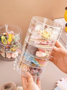 1 Miếng Có thể xoay Nhiều Lớp Phụ kiện tóc Hộp đựng Hộp trữ Đối với Ghim cài tóc , Băng tóc , - Trong sáng - Xem 4