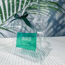 5pcs Happy Saudi National Day Arabia Emblem Flag Transparent Gift Bags Jordanian JEDDAH Prince Mohammed Arabian Tote Bag PVC Waterproof Transparent  Companion Gift Candy Bag - Transparent Bag - View 9