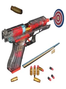 New Transparent Soft Bullet Shooting Toy Pistol Gun, Safe Foam Bullet Firing Gun Model - Multicolor - View 6