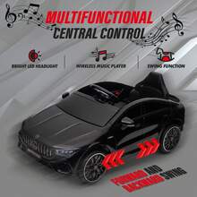 12V Kids Ride On Car Mercedes-Benz AMG 4WD Electric Car For Kids 7AH Big Battery Powered Toy Car With 2.4G Remote Control, Swing Function, 4-Wheel Suspension, Music - 黑色 - 查看 6