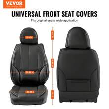 Seat Covers  Universal Car Seat Covers Front Seats  6pcs Faux Leather Seat Cover  Full Enclosed Design  Detachable Headrest And Airbag Compatible  For Most Cars SUVs And Trucks Black - 黑色 - 查看 3