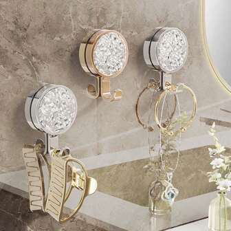 4st roterbara kraftfulla självhäftande krokar, inga borrväggkrokar för badrum, kök, sovrum, vardagsrum