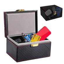 Caja Faraday para llaves de coche - Estuche antihacking premium, protector de llaves de coche para bloquear la señal para coches, teléfonos, protector de jaula de Faraday que bloquea la señal, contiene hasta 6 llaves - Negro - Ver 8