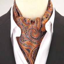 Bufanda larga reversible retro para hombre, bufanda casuales de caballero, bufanda formal de negocios para primavera, otoño e invierno, accesorios de camisa de traje de fiesta casual estilo ascot, excelente regalo boho