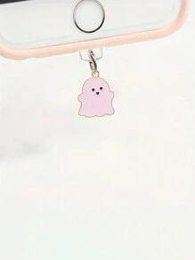 Phích cắm chống bụi bằng hợp kim hình ma dễ thương cho cổng sạc điện thoại di động - trắng - Xem 2