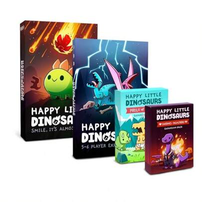 Juegos inestables, pequeño dinosaurio feliz - Expansión para 5-6 jugadores, juego de cartas de fiesta, 2-6 jugadores, 30-60 minutos (diferencia de color leve, consultar el producto real)
