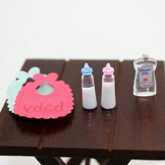 طقم اكسسوارات 1:12 مصغر لدمية منظف الشعر والمنشفة لديكور حضانة المنزل الصغير نموذج DIY، ألعاب وهدايا للدمى (ألوان وأنماط عشوائية)، أشياء مصغرة، أعمال يدوية لبيت الدمية