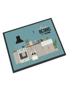 18 X 27 In. Piebald French Bulldog Kitchen Scene Indoor Or Outdoor Mat - 彩色 - 查看 1