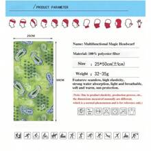 1 件户外运动无缝头巾防晒防尘面罩骑行钓鱼多功能头带，适合骑自行车、骑摩托车和滑雪