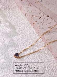 1 pieza Elegante y delicado colgante de acero inoxidable chapado en oro de 18k con vidrio de color con forma de corazón con los 12 signos del zodíaco, perfecto como regalo para la fiesta de la mujer, el día de San Valentín, mamá, madre, Día de la Madre