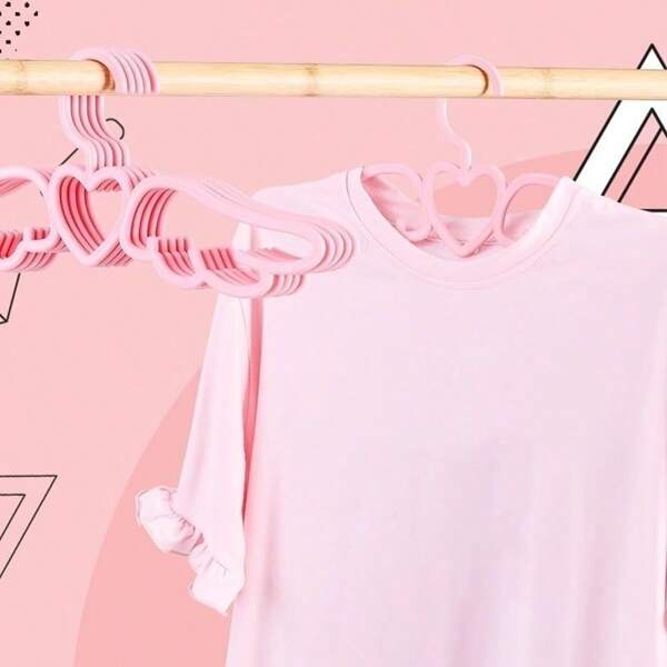 5pcs Angel Wings & Heart Shaped Clothes Hanger, Cute Dorm Cloth Drying Rack, Tie & Scarf Holder