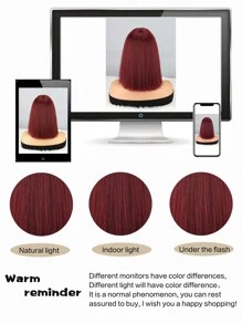 12-Inch Short Straight Wig With Bangs, Suitable For Daily, Festivals And Party Wear - Multicolor - View 10