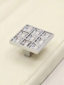 6 件/套水晶金属拉手,透明方形钻石抽屉旋钮双孔金色亮铬时尚拉手,适用于酒柜家具橱柜抽屉,单孔,孔距 16mm、32mm、64mm、96mm、128mm - 方鑽水晶金屬把手 - 查看 22