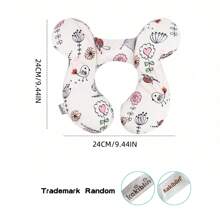 1个河马图案U型汽车座椅颈部支撑枕，适合0-12个月宝宝，可作礼物，图案位置随机，新旧Logo随机发送