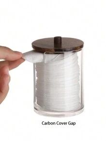 2 Confezioni Contenitore Portaotopini da Bagno, Dispenser per Cuscinetti/Bastoncini Detergenti da 10/7 once, Barattolo di Stoccaggio Apotecario Trasparente Con Coperchio in Legno