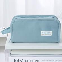 Double-Sided Pencil Bag Pen Case 5 Compartments Multi Pocket Handle Storage Pouch For Stationery School - one-size - View 15