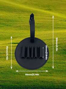 1pc Customized Engraved Leather Golf Bag Tag | Personalized 5-Hole Golf Ball Display Stand | Gift For Golf Enthusiasts | Available In Black And Brown | Groomsman Gift, Gift For Dad/Mom | Diameter: 9.5*9.5cm | Birthday, Christmas, Retirement Gift | Handmade Golf Accessory - 9.5*9.5cm - View 7