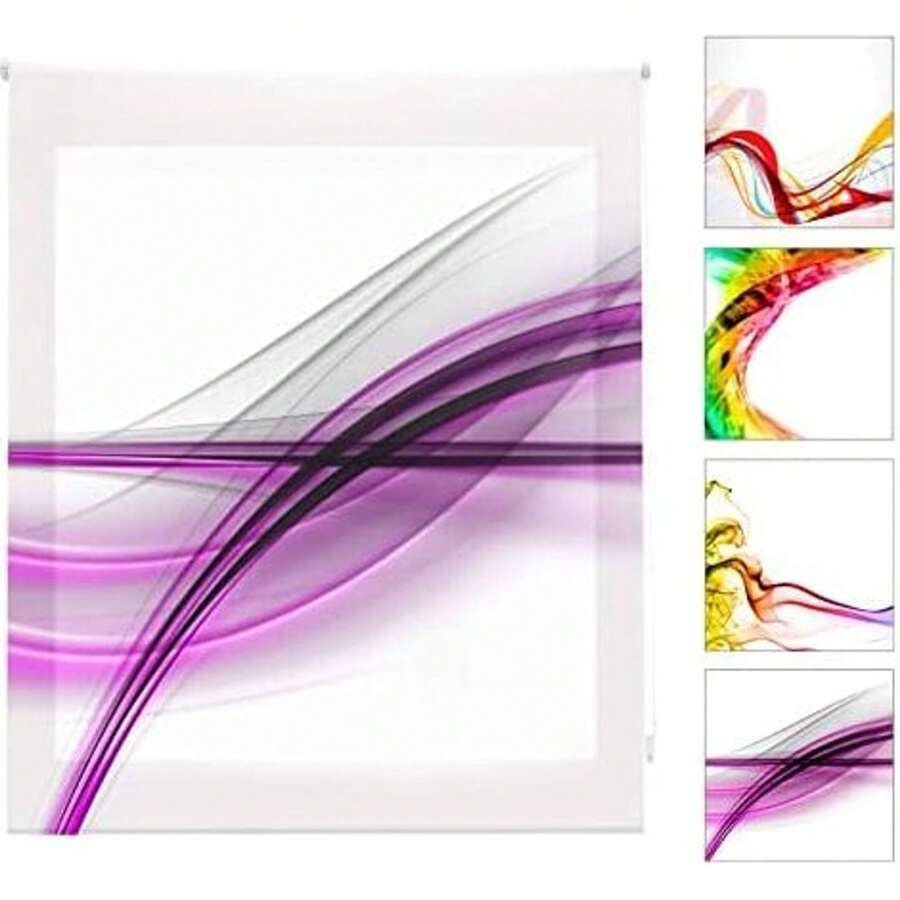 Ecommerc3 Digitaler transluzenter Rollo Größe 110x180 - Transluzenter Rollofahnenstoff Größe 107x175 - Modell W-V-04485 Rollo - Verschiedenfarbig - Übersicht 1