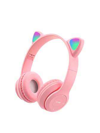 Reletech Diseño De Medio Oído, Estéreo, Larga Duración, Baja Latencia, A Prueba De Sudor, Auriculares Inalámbricos En Forma De Aretes Plegables Con Dibujos Animados