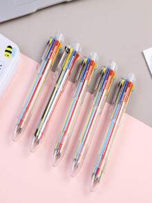 1pc Multicolor Ballpoint Pen, 8-Color Click Ballpoint Pens Office Stationery - Multicolor - View 11