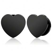 2 pièces bouchons d'oreilles élégants en forme de cœur, tunnels et écarteurs en acier inoxydable 316L. Expanseurs d'oreilles pour mariage, bijoux de piercing pour le corps. Cadeau pour la Saint-Valentin, la mère, la fête des mères.