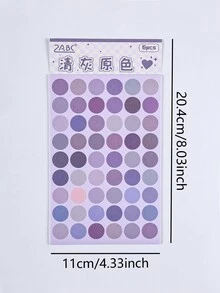 6 件卡通 0.63 英寸圆形标签贴纸彩色系列美术用品非常适合日记、剪贴簿、相册、手册、拼贴画、教室装饰 - 彩色 - 查看 2