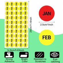 2400 Labels Month Stickers 12 Months Of The Year Color Coding Label Stickers Round Month Labels Self Adhesive Stickers 50 Labels Per Sheet 12 Colors - Multicolor - View 3